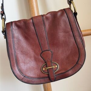 Fossil VRI Reissue Crossbody Flap Leather Bag Brown